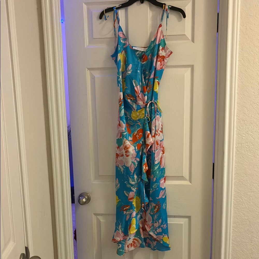 Astr Floral Maxi Dress with Multicolor Design